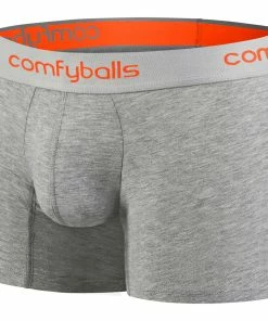 Comfyballs - Wood Long Boxer - Men's - Grey Melange- Sunset