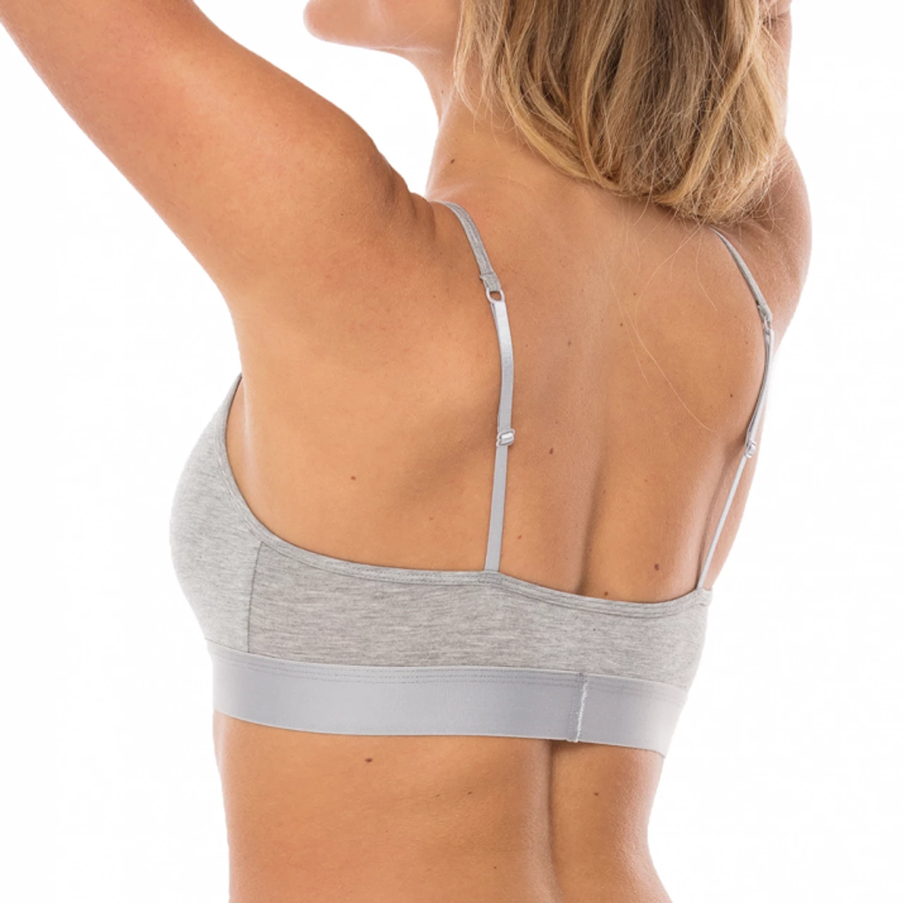 Comfyballs - Wood Strap Crop Bra - Women's - Heather Grey - Image 3