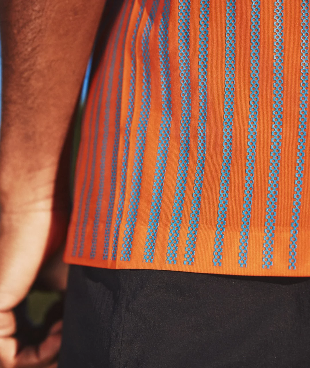 Compressport - Performance Short Sleeve Tshirt - Men's - Orangeade/Fjord Blue - Image 4