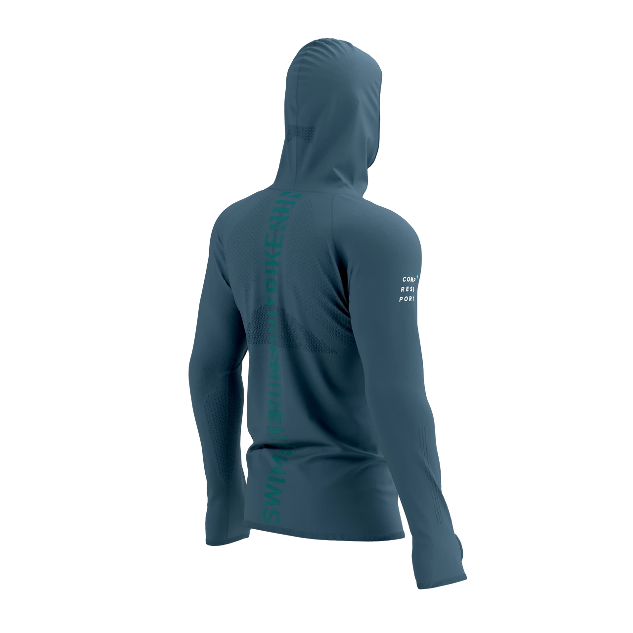 Compressport - 3D Thermo Seamless Hoodie Zip - Born To SwimBikeRun - Men's - Image 9