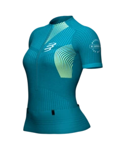 Compressport - Trail Postural Short Sleeve Top - Women's - Enamel/Paradise Green