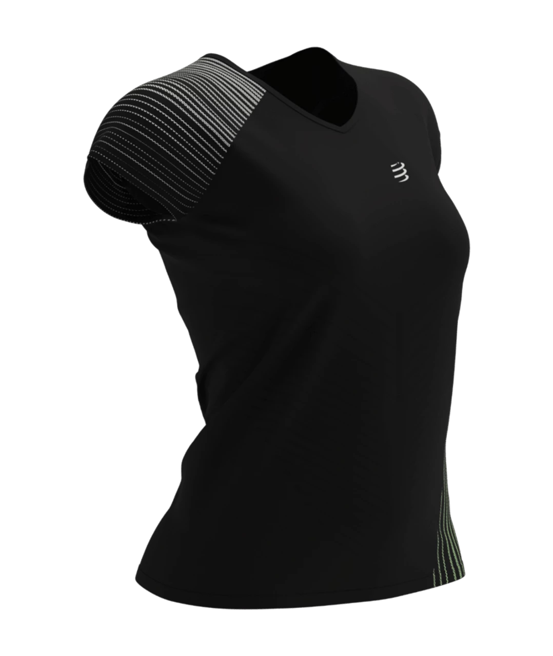 Compressport - Performance Short Sleeve Tshirt - Women's - Black/Paradise Green - Image 2