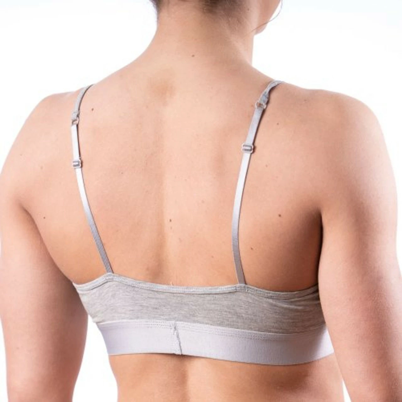 Comfyballs - Wood Strap Crop Bra - Women's - Heather Grey - Image 2