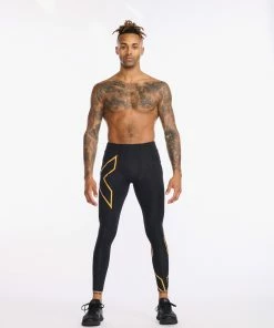 2XU - Light Speed Compression Tights - Men's - Black/Turmeric Reflective