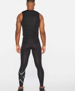 2XU - Men's Core Compression Sleeveless Top - Black/Silver - 2023 -2XU-shop MA6400a BLK SIL 04 2 41565.1652690073