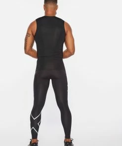2XU - Men's Core Compression Sleeveless Top - Black/Silver - 2023 -2XU-shop MA6400a BLK SIL 05 68772.1652690073