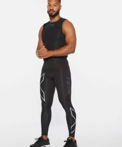 2XU - Men's Core Compression Sleeveless Top - Black/Silver - 2023 -2XU-shop MA6400a BLK SIL 08 10146.1652690073