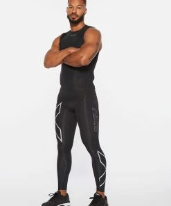 2XU - Men's Core Compression Sleeveless Top - Black/Silver - 2023 -2XU-shop MA6400a BLK SIL 09 14654.1652690073