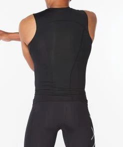 2XU - Men's Core Compression Sleeveless Top - Black/Silver - 2023