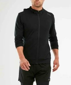 2XU - Transit Zip Hoodie - Men's -2XU-shop MR6040a BLK BLK 02 squashed 16626.1615470412