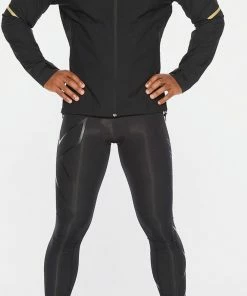 2XU - GHST Waterproof Men's Jacket - Black/Gold Reflective