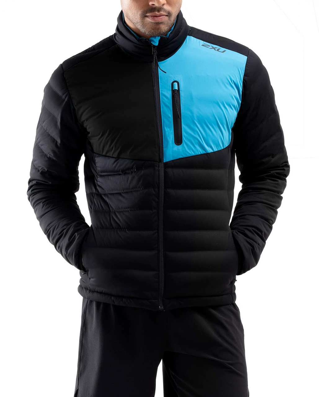 2XU - PURSUIT Insulation Jacket - Men's - Black/Ultra Aqua
