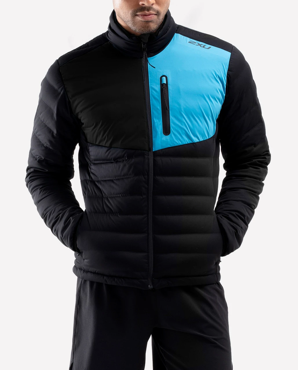 2XU - PURSUIT Insulation Jacket - Men's - Black/Ultra Aqua - Image 7