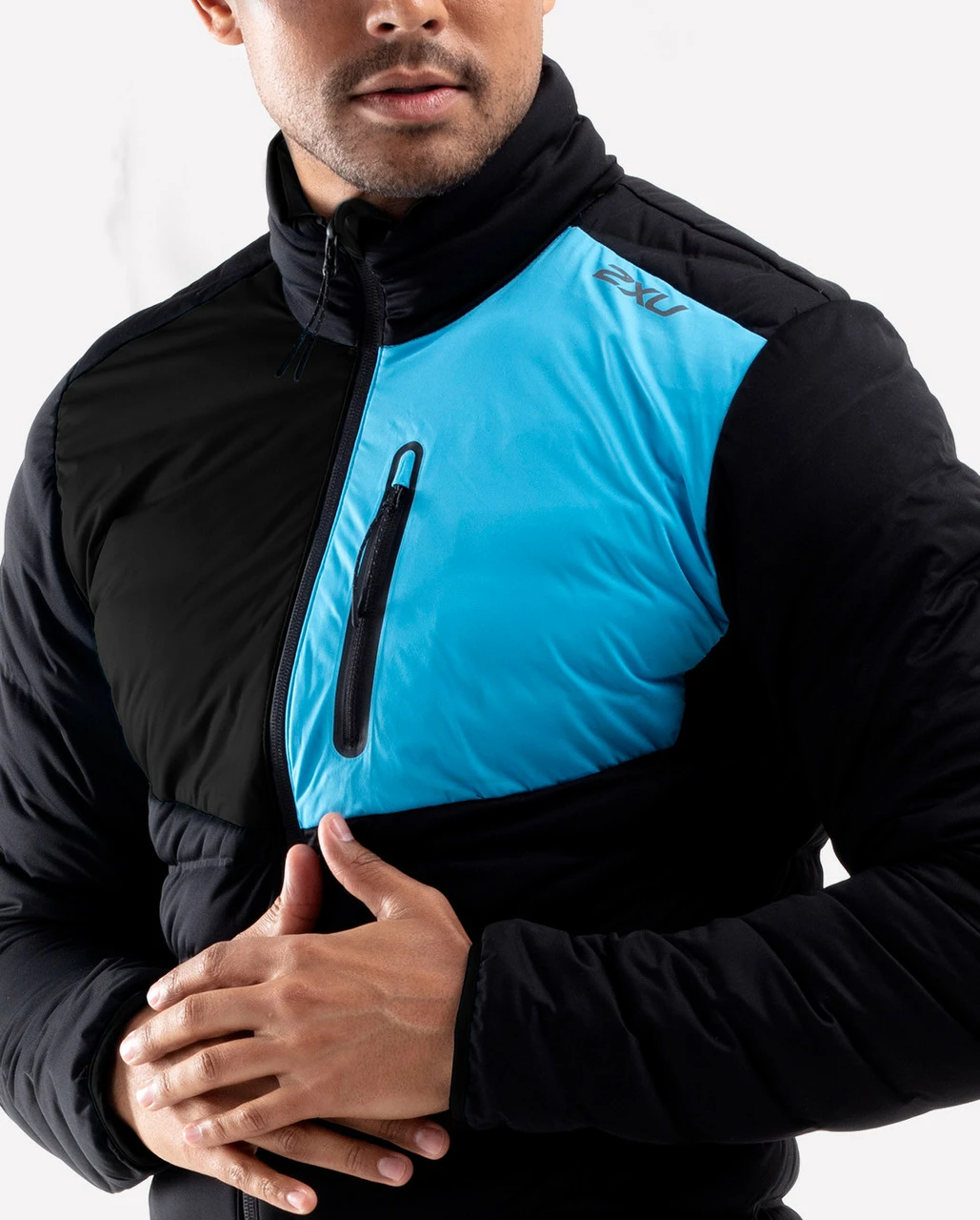 2XU - PURSUIT Insulation Jacket - Men's - Black/Ultra Aqua - Image 8