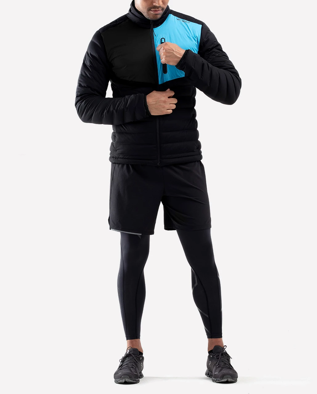 2XU - PURSUIT Insulation Jacket - Men's - Black/Ultra Aqua - Image 6