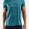 2XU - CONTENDER Men's Short-Sleeved Tee - Dark Sage/White