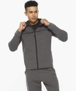 2XU - Commute Men's Full Zip Hoodie - Charcoal Marle/Black