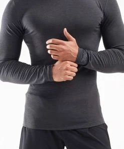2XU - Men's Ignition Base Layer Long Sleeve - Black Marle/Silver Reflective - Autumn/Winter