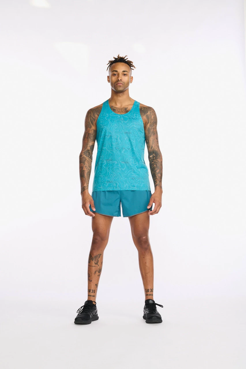 2XU - Light Speed Singlet - Men's - Motion/Oceanside Reflective