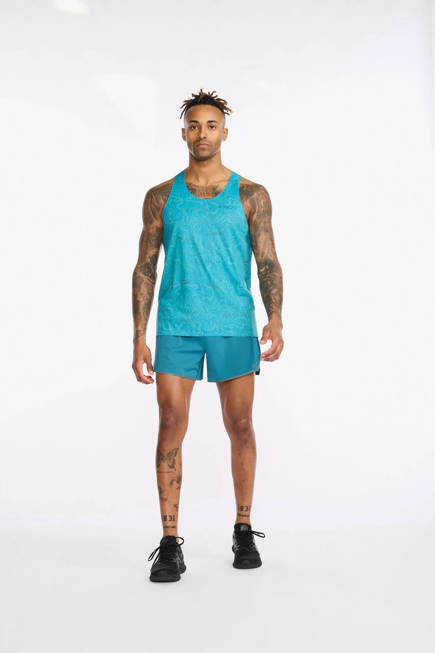 2XU - Light Speed Singlet - Men's - Motion/Oceanside Reflective - Image 3