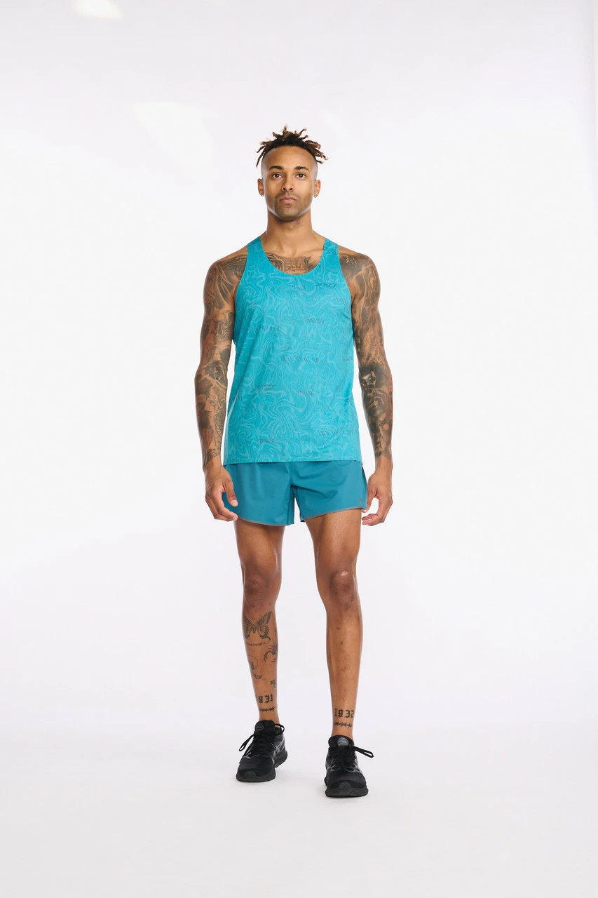 2XU - Light Speed Singlet - Men's - Motion/Oceanside Reflective - Image 2