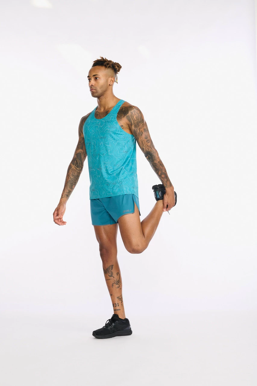 2XU - Light Speed Singlet - Men's - Motion/Oceanside Reflective - Image 5