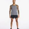 2XU - Light Speed Singlet - Men's - Turbulence/Silver Reflective