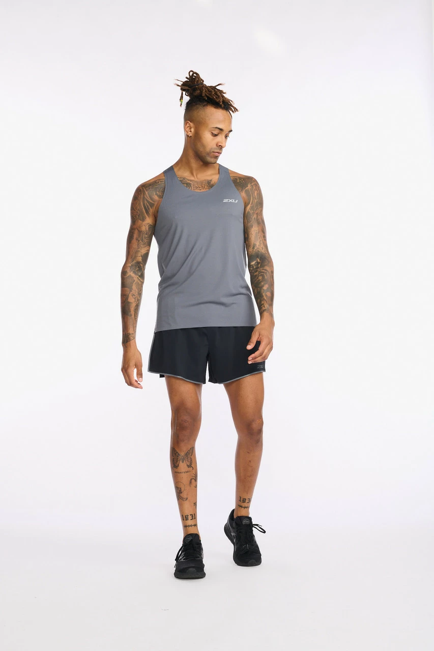 2XU - Light Speed Singlet - Men's - Turbulence/Silver Reflective - Image 12