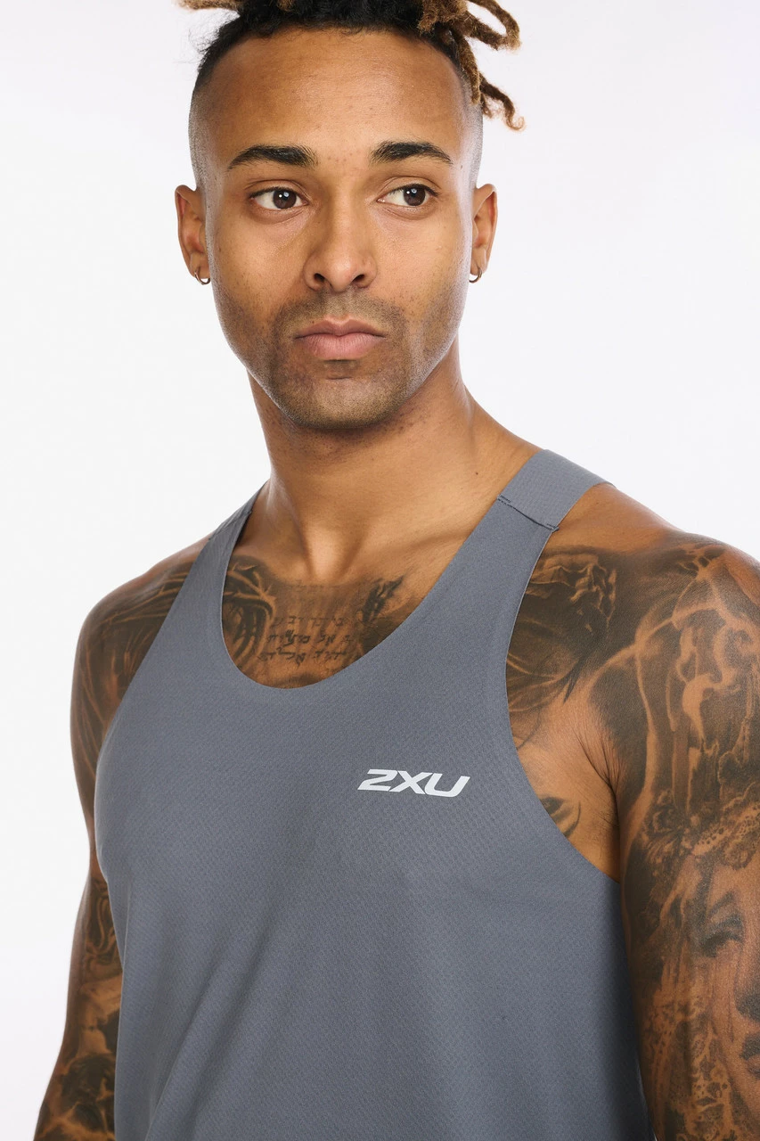2XU - Light Speed Singlet - Men's - Turbulence/Silver Reflective - Image 15