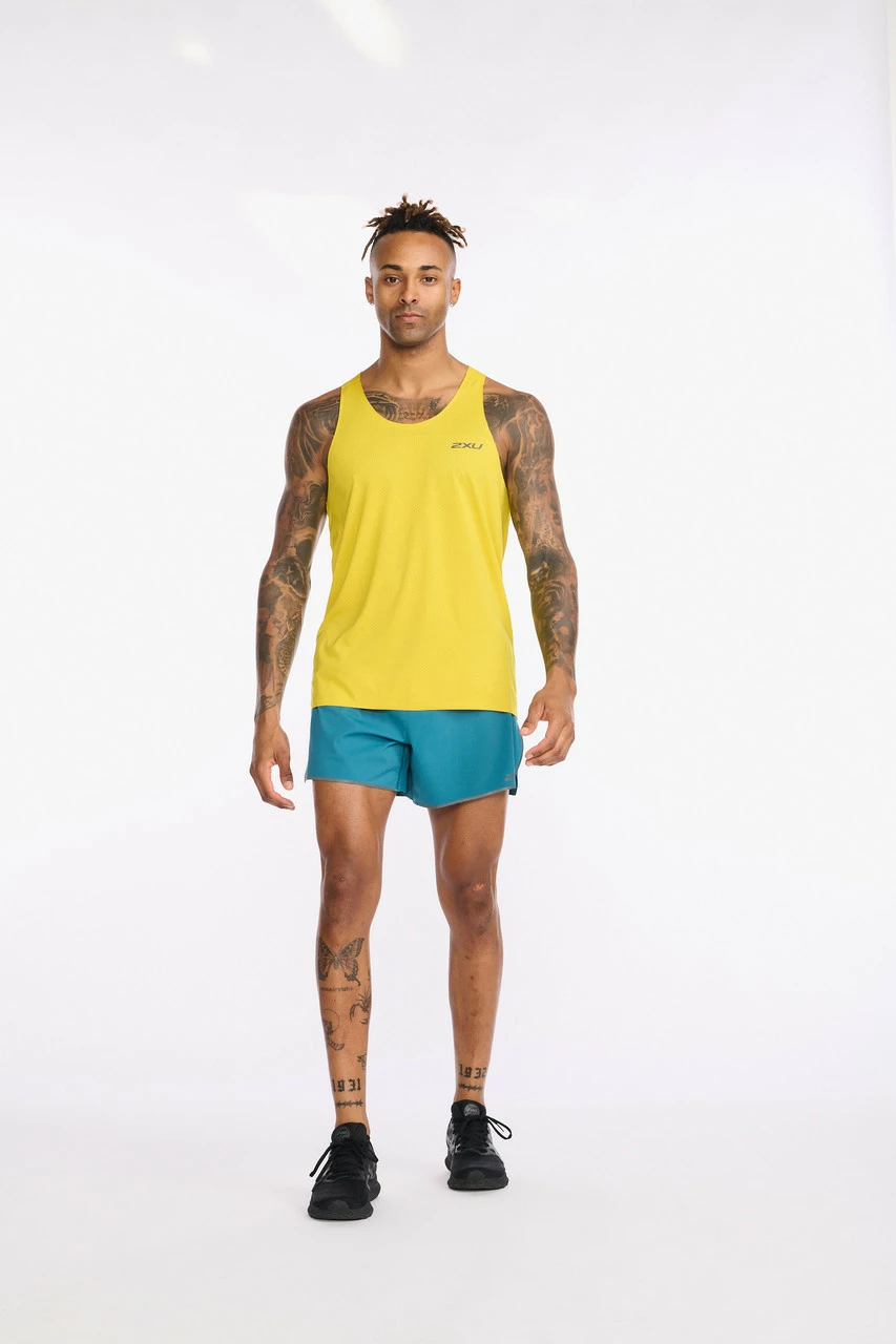 2XU - Light Speed Tech Singlet - Men's - Sulphur/Black Reflective 3 2XU - Light Speed Tech Singlet - Men's - Sulphur/Black Reflective - Image 3