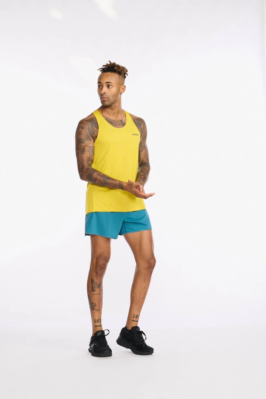 2XU - Light Speed Tech Singlet - Men's - Sulphur/Black Reflective 15 2XU - Light Speed Tech Singlet - Men's - Sulphur/Black Reflective - Image 15