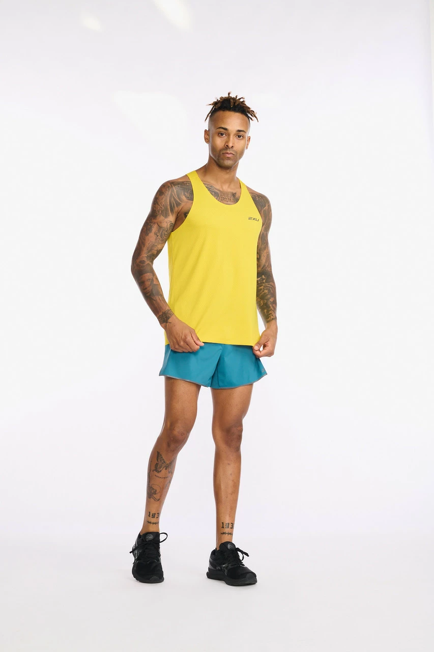 2XU - Light Speed Tech Singlet - Men's - Sulphur/Black Reflective 14 2XU - Light Speed Tech Singlet - Men's - Sulphur/Black Reflective - Image 14