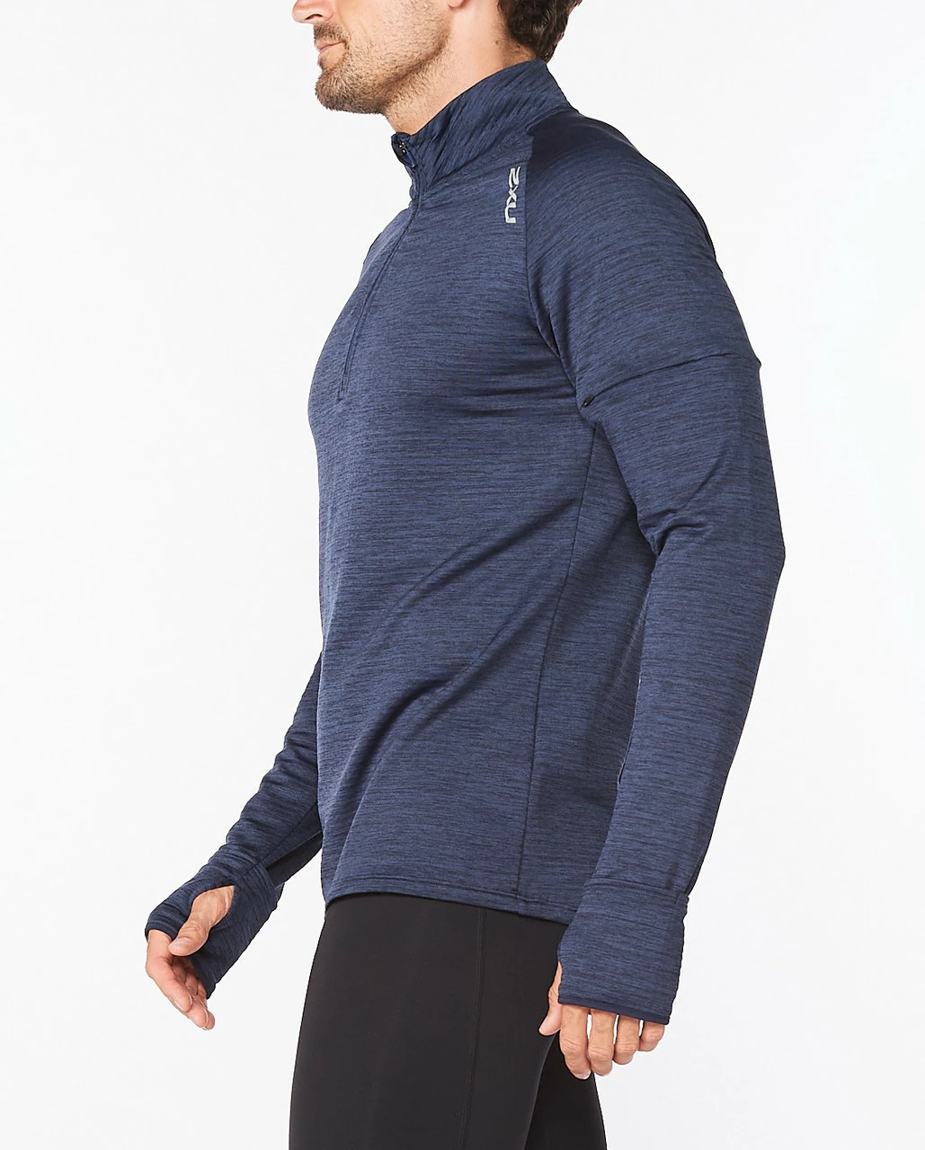 2XU - Ignition Men's 1/4-Zip Jacket - Midnight/Silver Reflective - Image 3