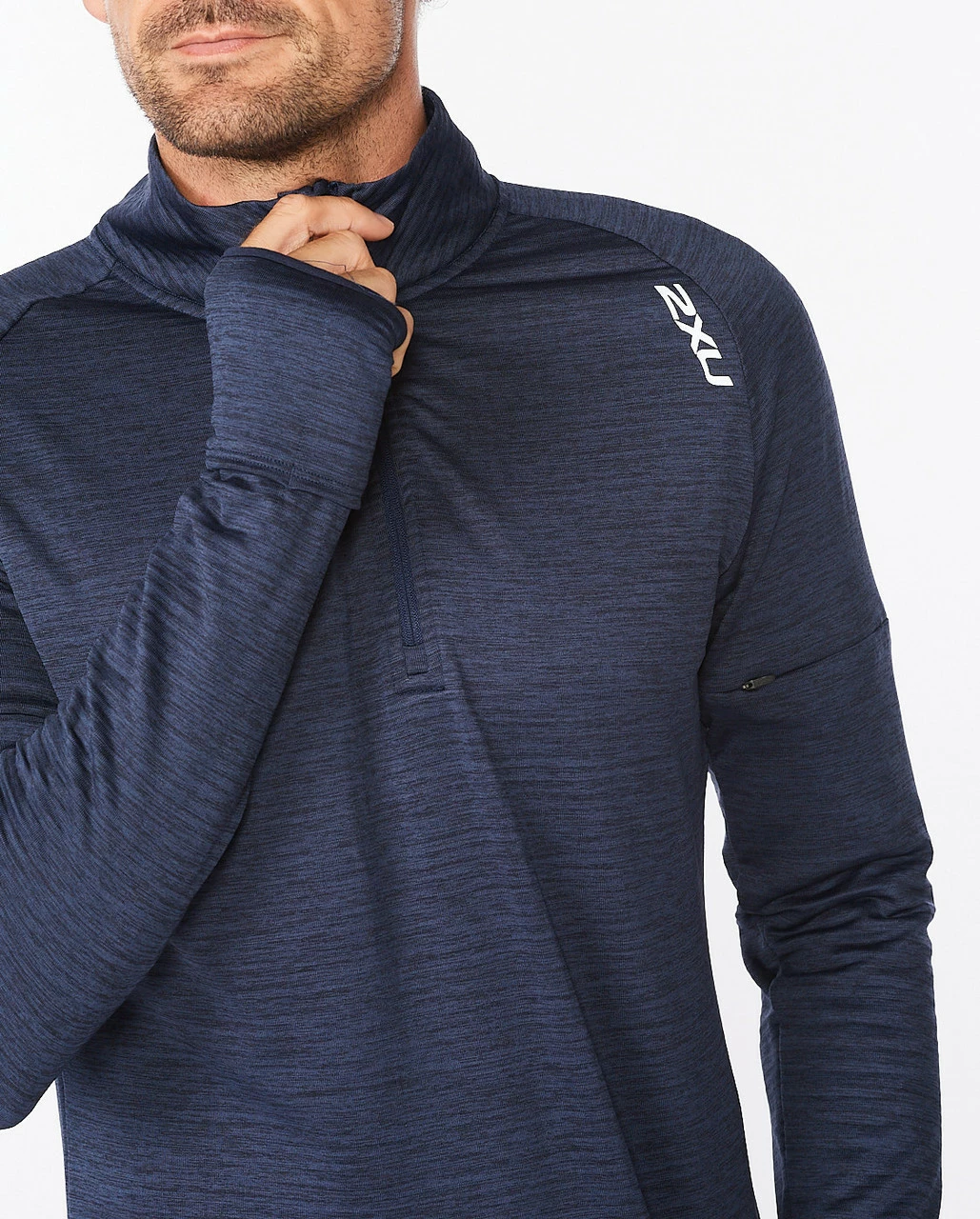 2XU - Ignition Men's 1/4-Zip Jacket - Midnight/Silver Reflective - Image 5