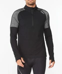 2XU - Light Speed Men's Half-Zip Top - Black/Silver Reflective