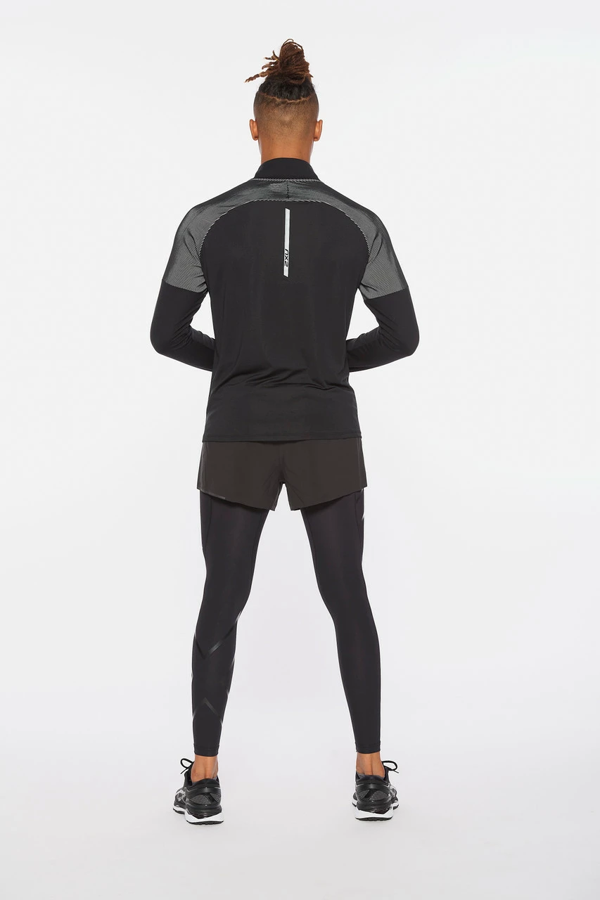 2XU - Light Speed Men's Half-Zip Top - Black/Silver Reflective - Image 14
