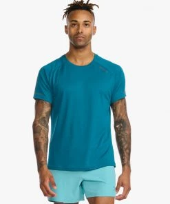 2XU - Aero Tee - Men's - Oceanside/Black Reflective