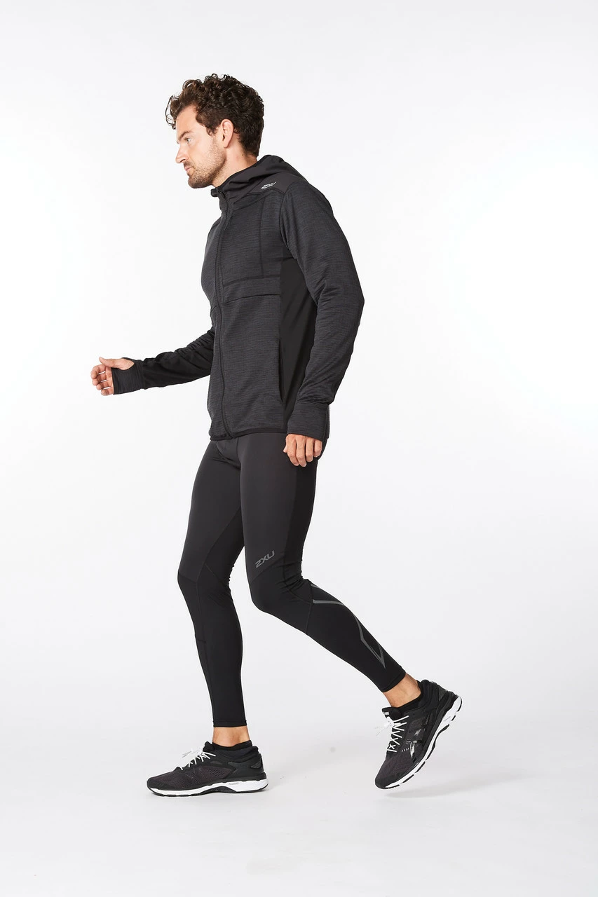 2XU - Ignition Hooded Mid-Layer - Men's - Black/Silver Reflective - Image 10