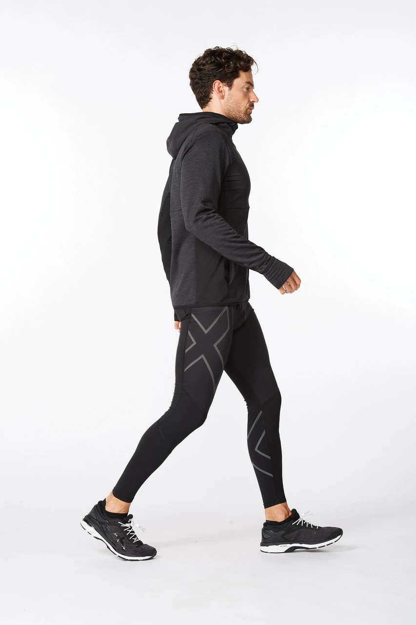 2XU - Ignition Hooded Mid-Layer - Men's - Black/Silver Reflective - Image 11