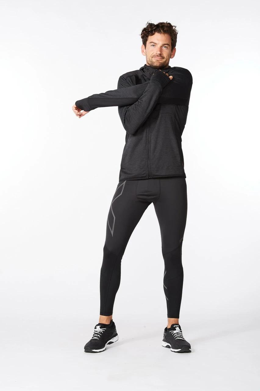 2XU - Ignition Hooded Mid-Layer - Men's - Black/Silver Reflective - Image 12