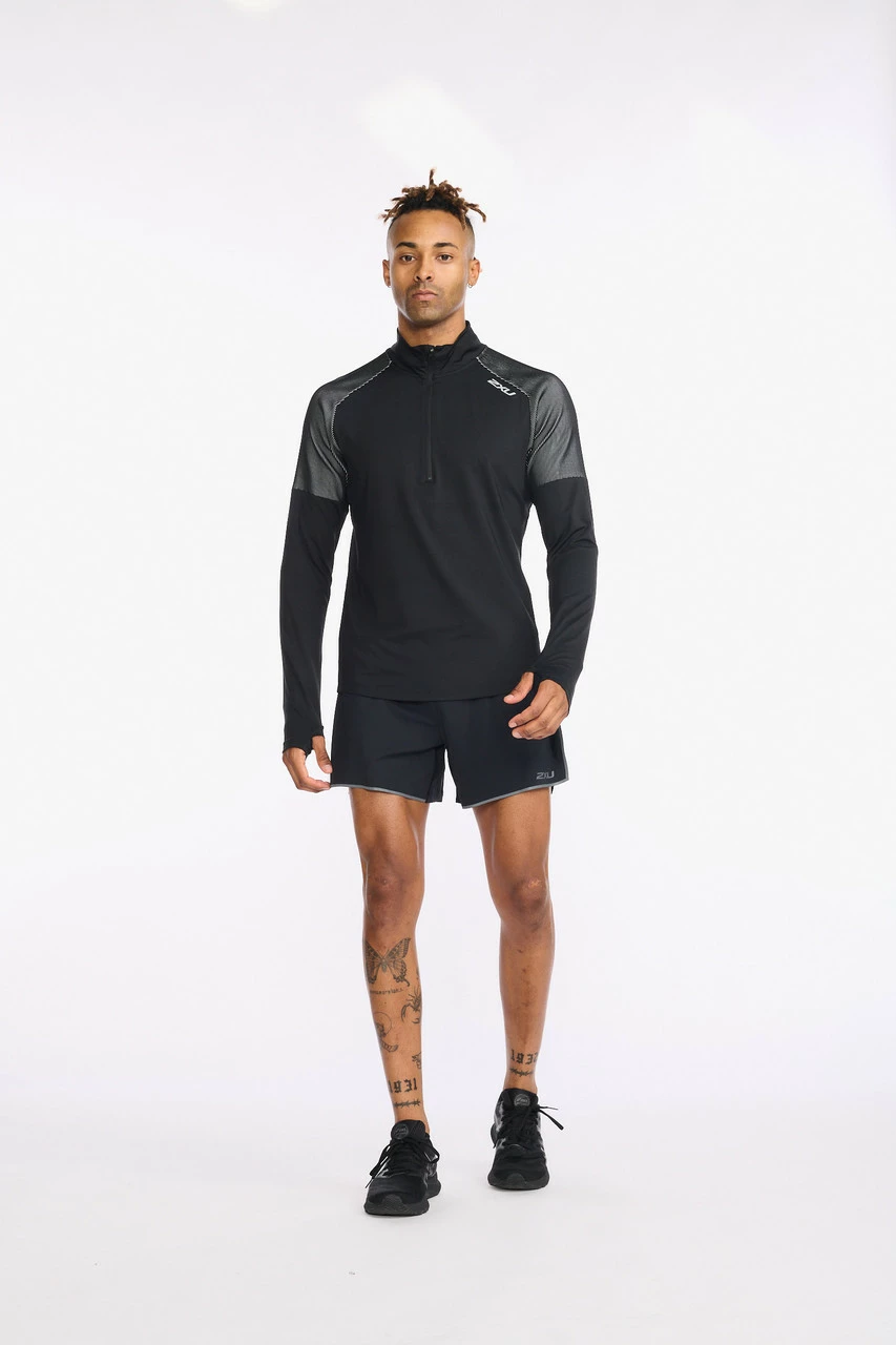 2XU - Light Speed 1/2 Zip - Men's - Black/Silver Reflective - Image 2