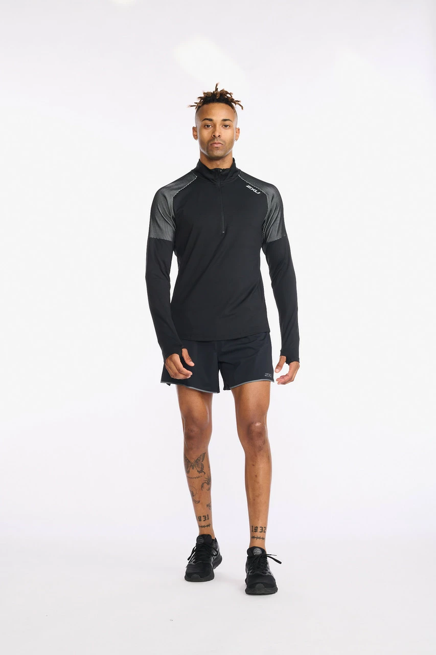 2XU - Light Speed 1/2 Zip - Men's - Black/Silver Reflective - Image 4