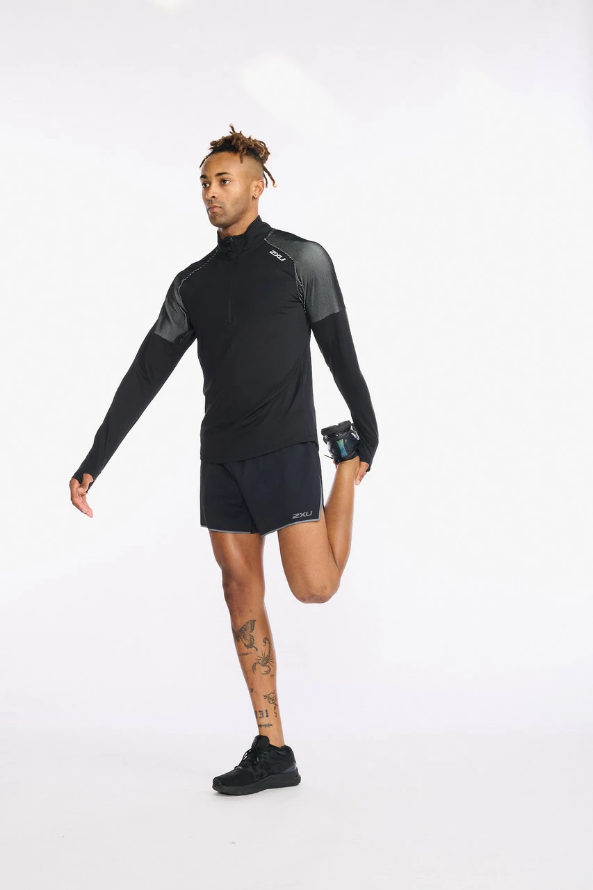 2XU - Light Speed 1/2 Zip - Men's - Black/Silver Reflective - Image 3
