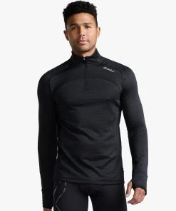 2XU - Ignition 1/4 Zip - Men's - Black/Silver Reflective - 2023
