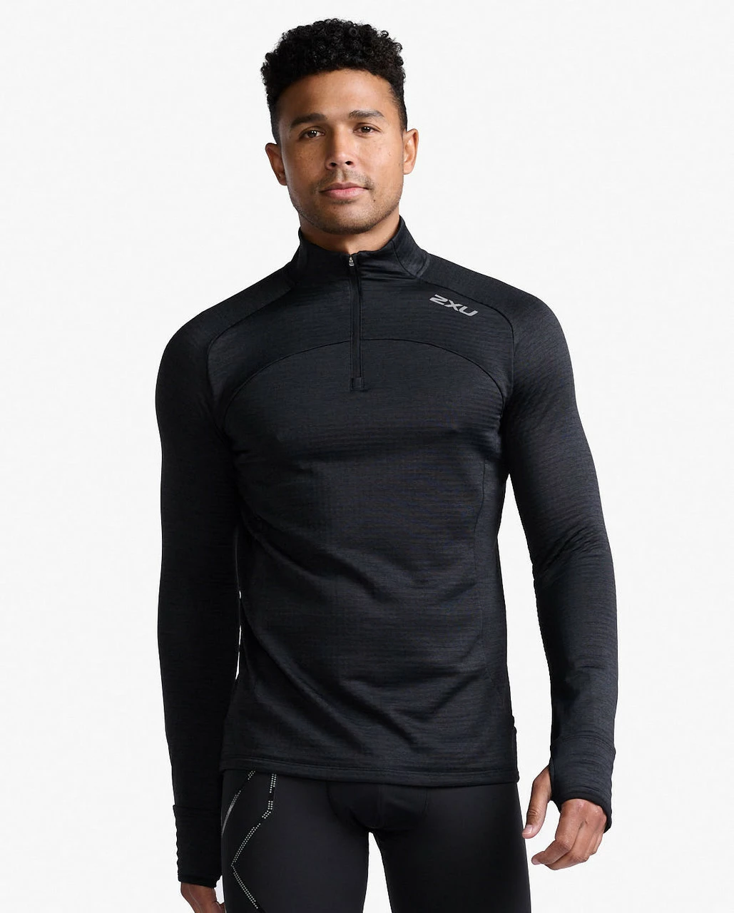 2XU - Ignition 1/4 Zip - Men's - Black/Silver Reflective - 2023 1 2XU - Ignition 1/4 Zip - Men's - Black/Silver Reflective - 2023