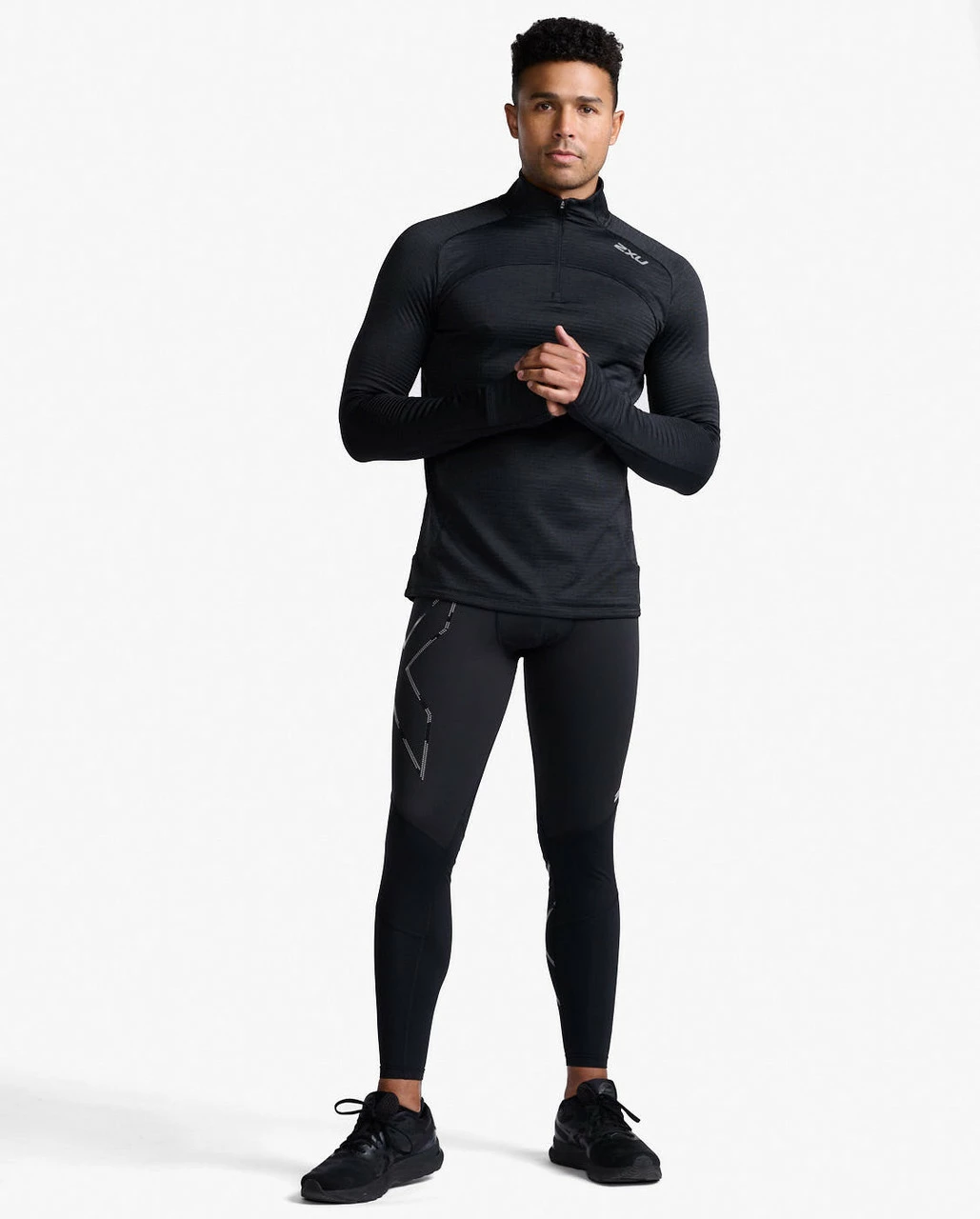 2XU - Ignition 1/4 Zip - Men's - Black/Silver Reflective - 2023 8 2XU - Ignition 1/4 Zip - Men's - Black/Silver Reflective - 2023 - Image 8
