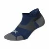 2XU - Vectr Cushion No Show Socks - Unisex - Blue Steel/Grey - 2023