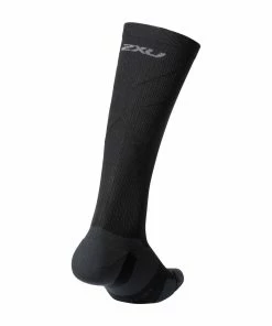 2XU - Vectr L.Cush Full Length Socks - Unisex - Black/Titanium - 2023