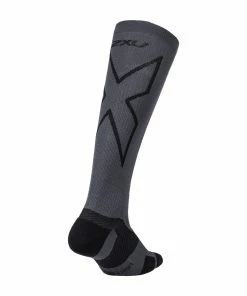 2XU - Vectr L.Cush Full Length Socks - Unisex - Titanium/Black - 2023
