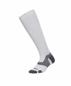 2XU - Vectr L.Cush Full Length Socks - Unisex - White/Grey - 2023
